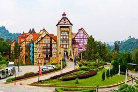 colorful hotel in the resort