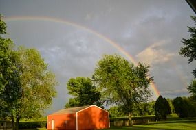 Rainbow and the barn