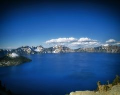 Landscape of Crater Lake in Oregon