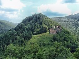 view of the castle in the distance on a picturesque hill in germany