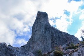 landscape of high gray mountain for climbing