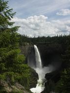 murmuring waterfall in the forest of Canada