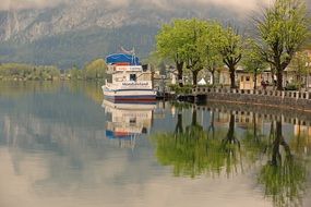 boat lake reflection landscape