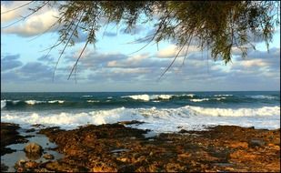 sea waves on the beach in Spain