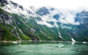 haze over tracy arm in alaska