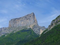 landscape of large mount needle in France