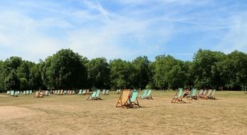 chairs in a park in london