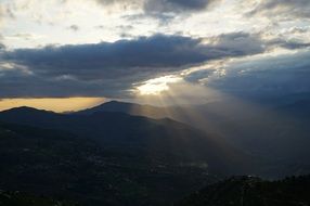 mountain landscape at dusk