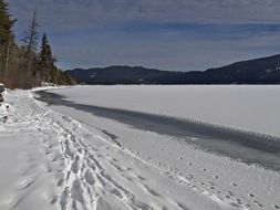 frozen lake in winter