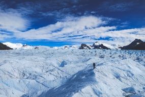 glacier in patagonia on a sunny day