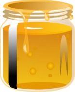 Jar of yellow sweet honey