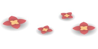 Clip art of red bloossoms