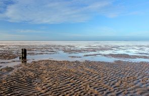 beach after low tide in the North Sea