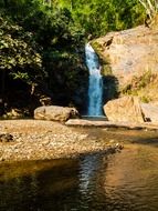 waterfall landscape in the mountains