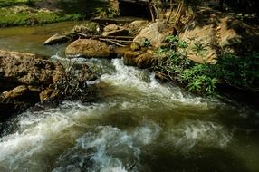 river landscape with raging water