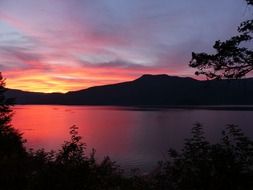 Sunrise on Canim Lake in Colombia