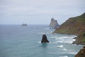 sea shore rocks view