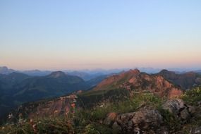 alpine panorama sunrise morgenrot landscape