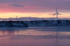 landscape of energy windmills in Finland