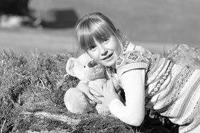 nice girl with teddy bear