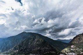 Mountain tops among the clouds