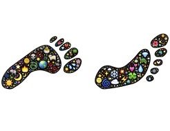 Beautiful colorful footprints clipart