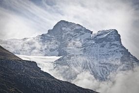 foggy mountains in switzerland