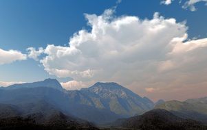 cloudy sky in mountains