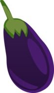 Graphics in the form of bright purple eggplant