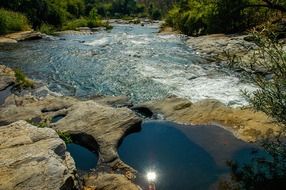 Landscape of the river with the rocks