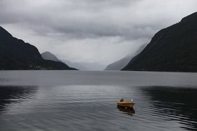 boat in fjord in norway