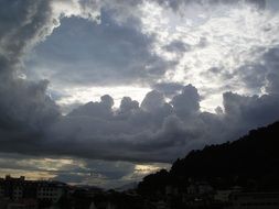 twilight landscape with dramatic clouds