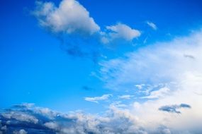 bright blue sky with white clouds