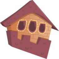 small red brick house, illustration