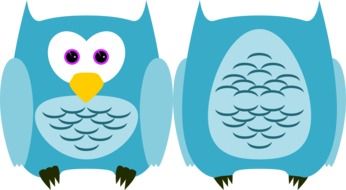 Blue owl bird clipart