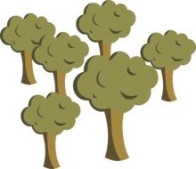 cute green trees vector drawing