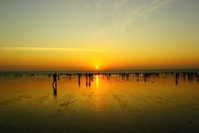 Seashore in evening