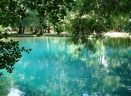 lake in front of Castle of Beaulon
