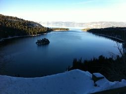 snow on the shore of Lake Tahoe