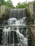 beautiful cascade and waterfall splashes