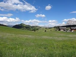 green pasture in dolomites