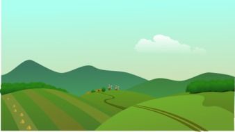 drawing green summer hills