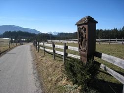 Landscape of the rural pasture and mountains