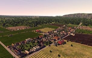 panorama of the fields around the village