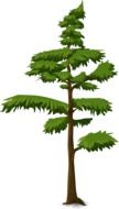 Graphics in the form of a coniferous tree