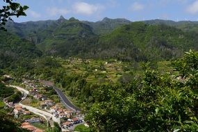 panoramic view of the village in the Madeira mountains