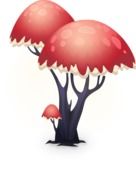 decorative red trees drawing