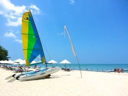 thailand beach sail on white sand