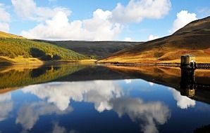 scenic view of dovestones reservoir at summer, united kingdom, england