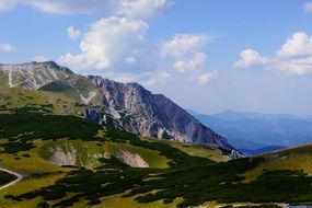 panorama of mountain range in Austria